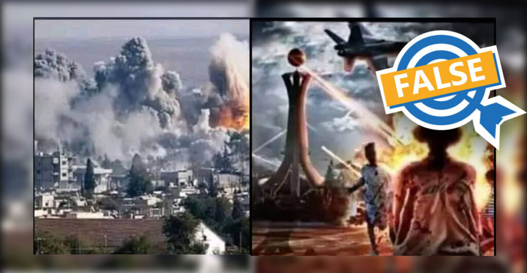 Does the image show an airstrike by the Ethiopian government in Mekelle?